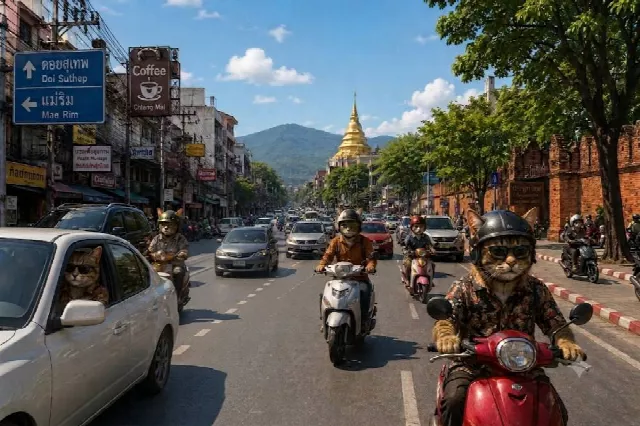 Do not do it while driving a car or scooter in Thailand